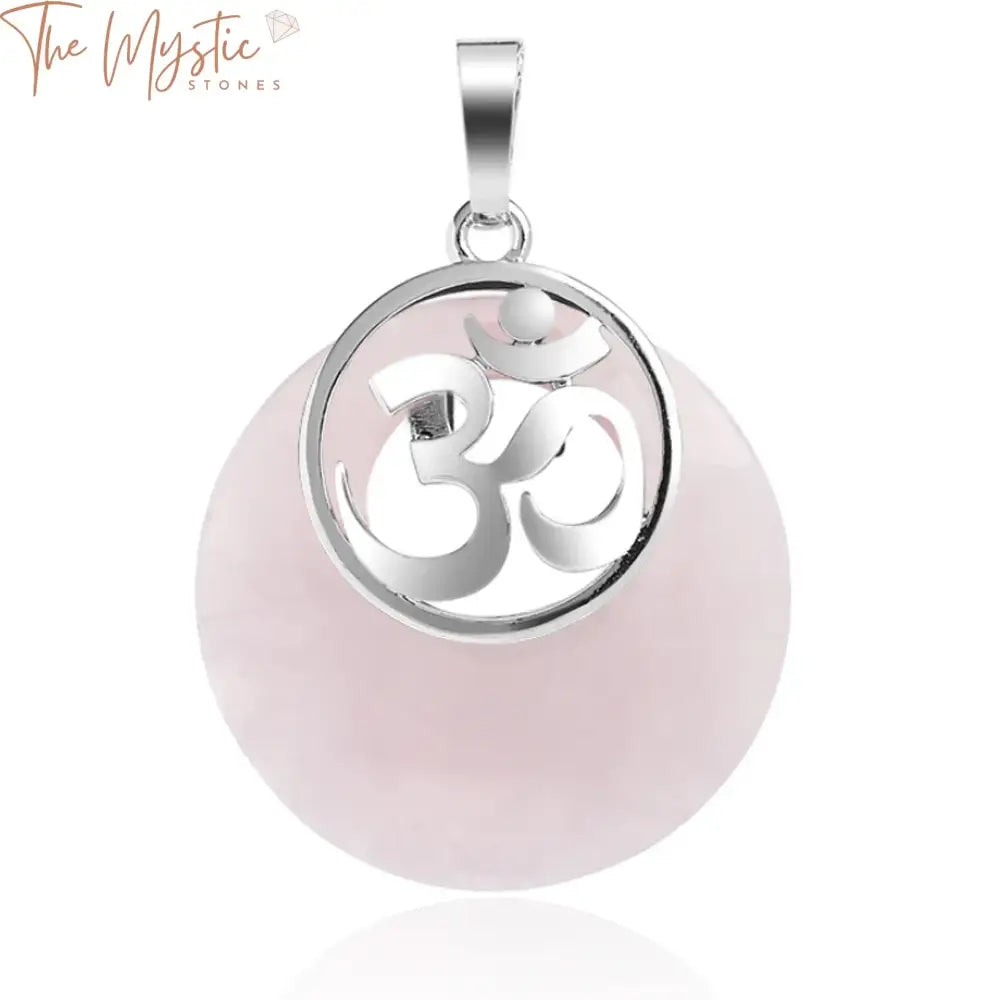 Aum Natural Stone Silver Yoga Pendant