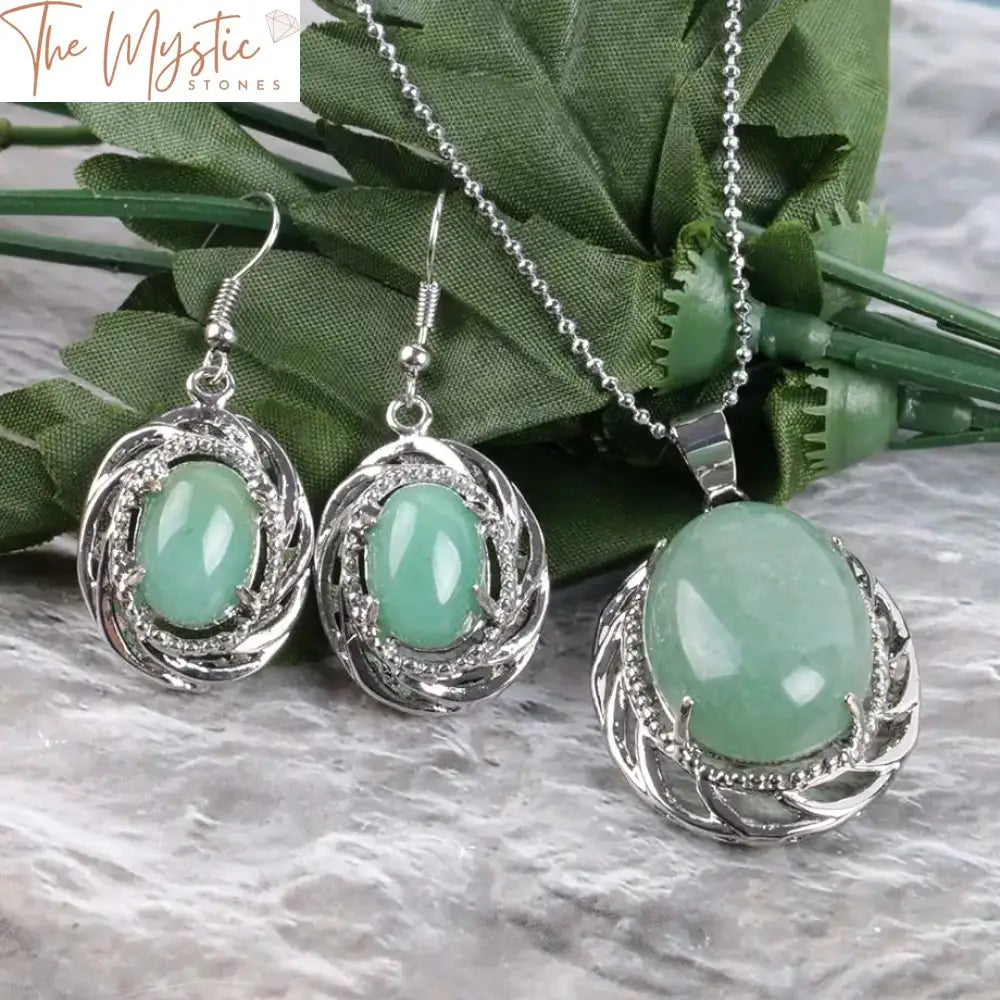 Aventurine & Quartz Bridal Jewelry Set