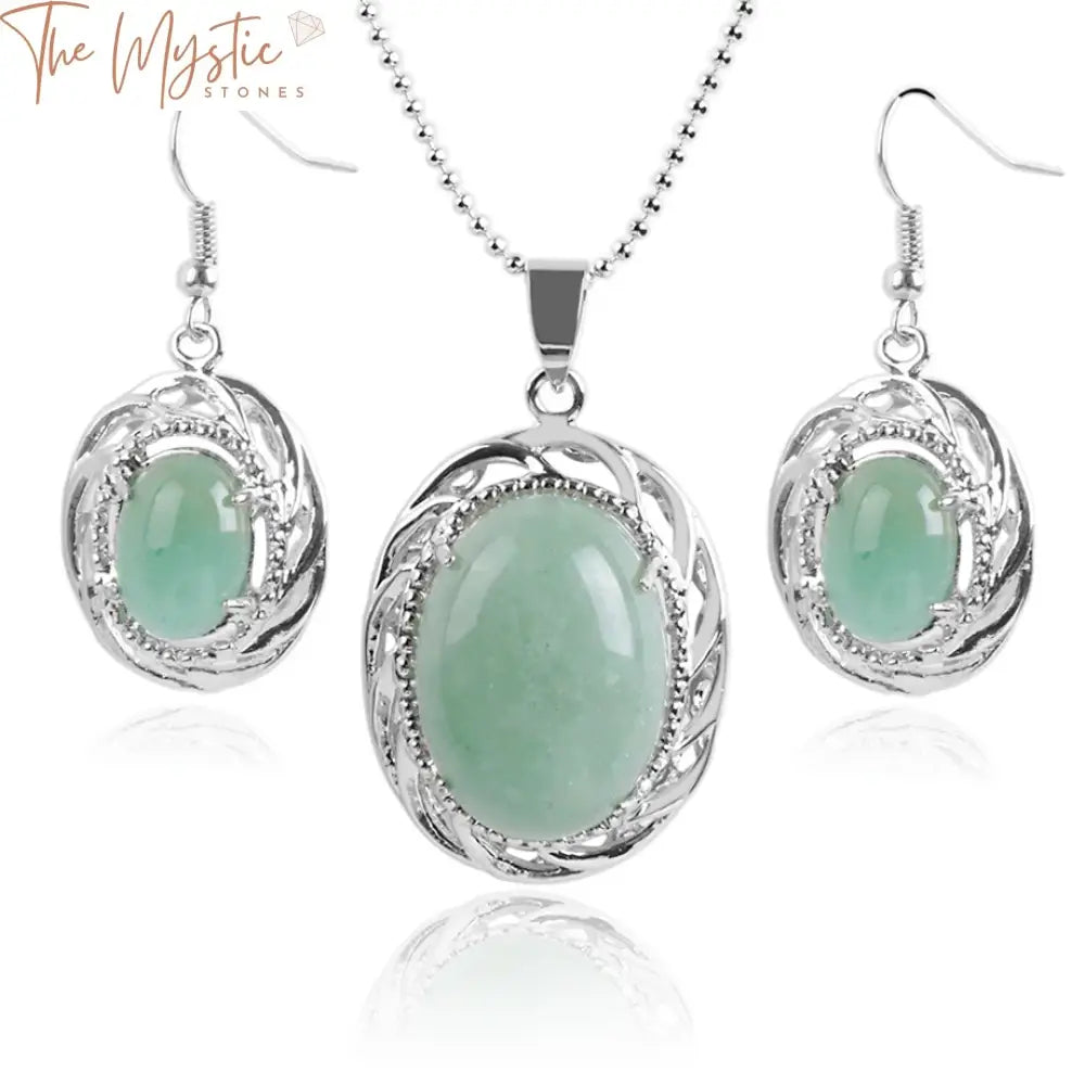 Aventurine & Quartz Bridal Jewelry Set