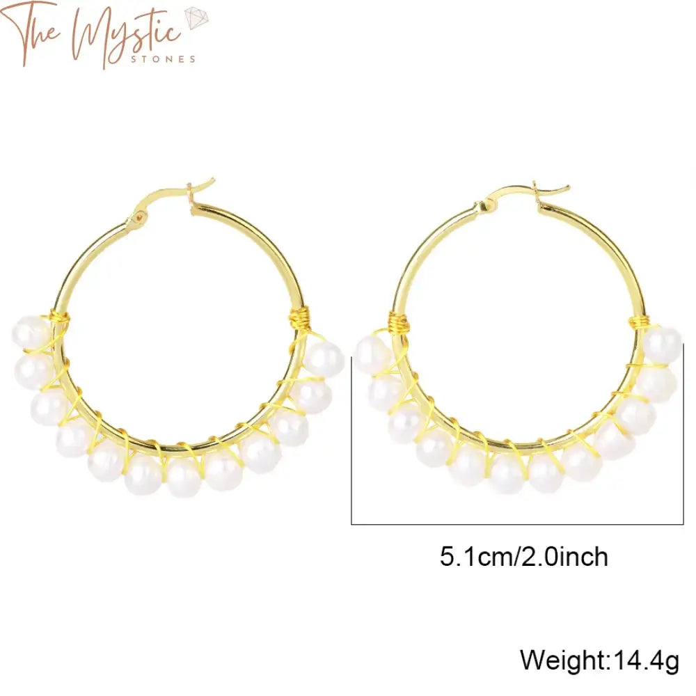 Baroque Freshwater Pearl Hoop Earrings