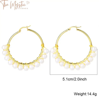 Baroque Freshwater Pearl Hoop Earrings