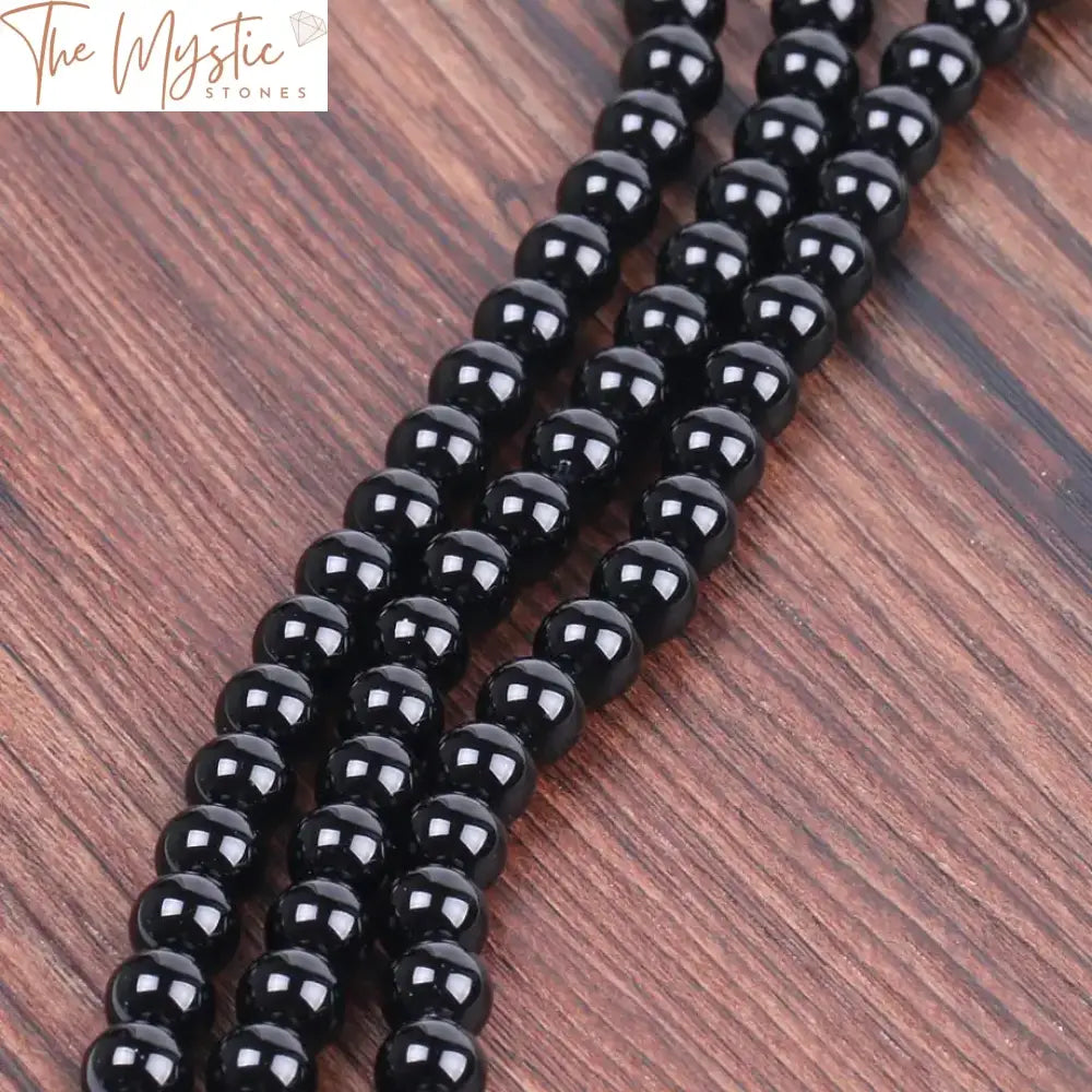 Black Agate Onyx Beads (4Mm-10Mm)