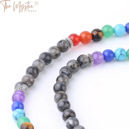 Black Labradorite Spectrolite Mala 6Mm Bracelet/Necklace