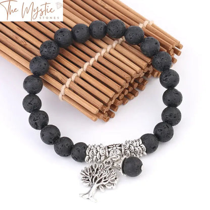 Black Lava Chakra Bracelet