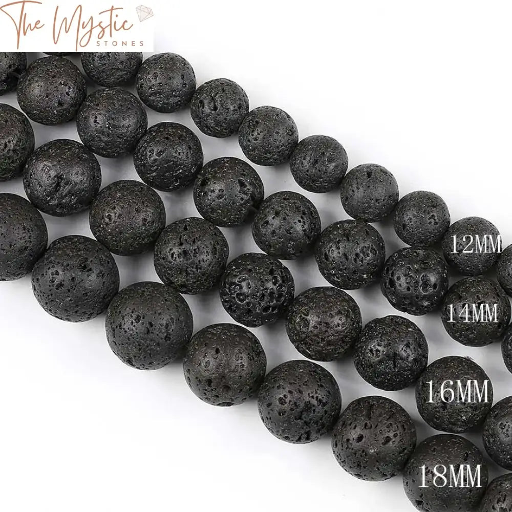 Black Lava Natural Stone Beads