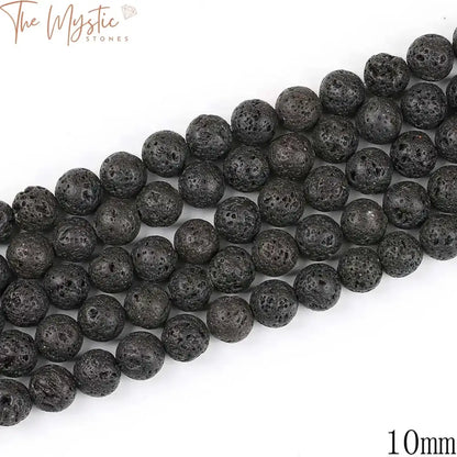 Black Lava Natural Stone Beads