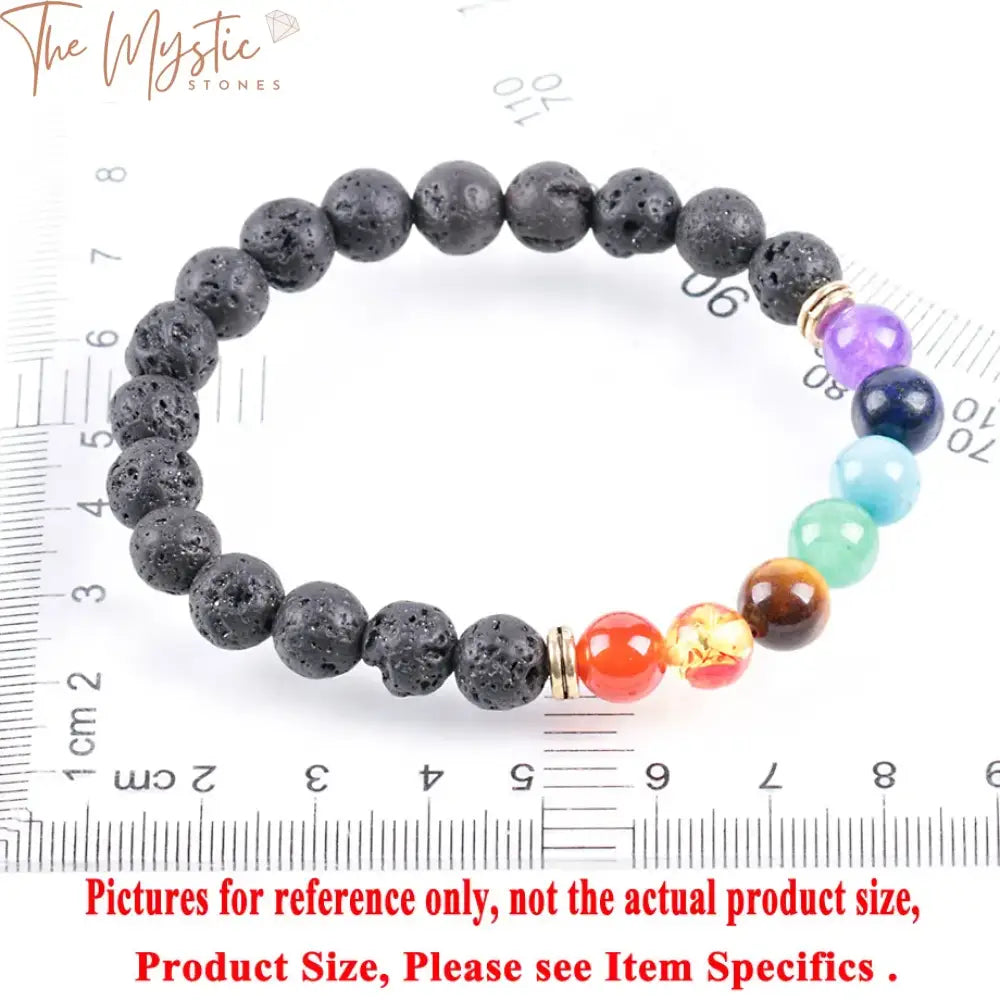 Black Lava Stone Chakra Bracelet