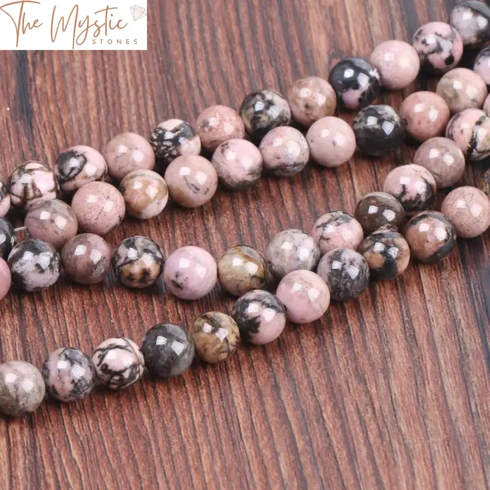 Black Line Rhodonite Beads - Assorted Sizes