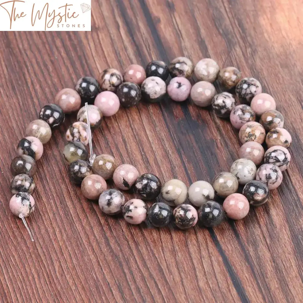 Black Line Rhodonite Beads - Assorted Sizes