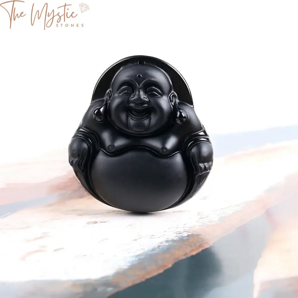 Black Obsidian Carved Amulet Pendant