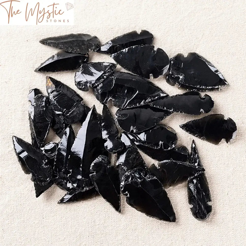 Black Obsidian Carved Arrowheads