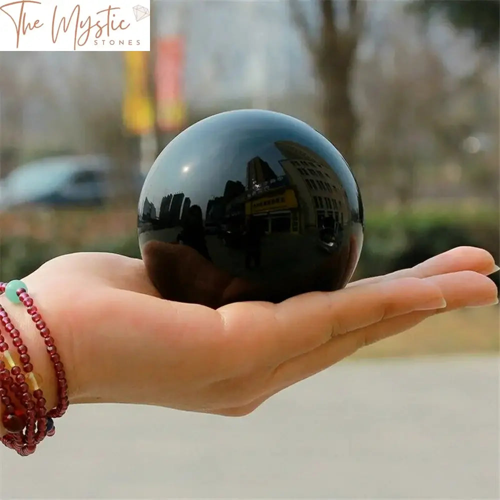 Black Obsidian Crystal Sphere 80Mm