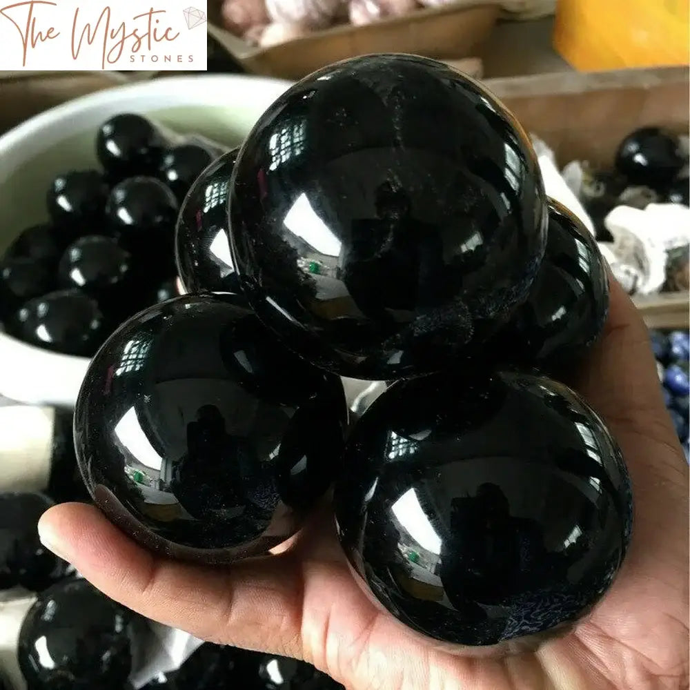 Black Obsidian Crystal Sphere 80Mm