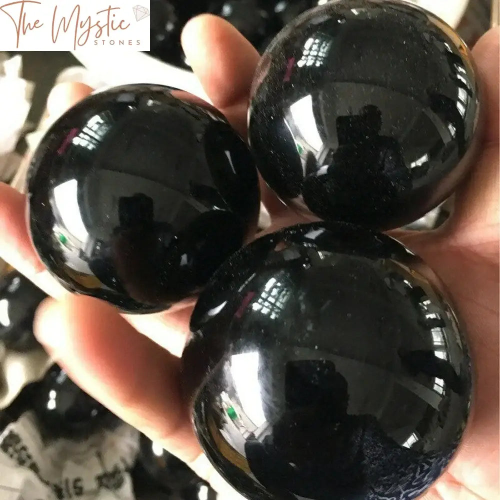 Black Obsidian Crystal Sphere 80Mm