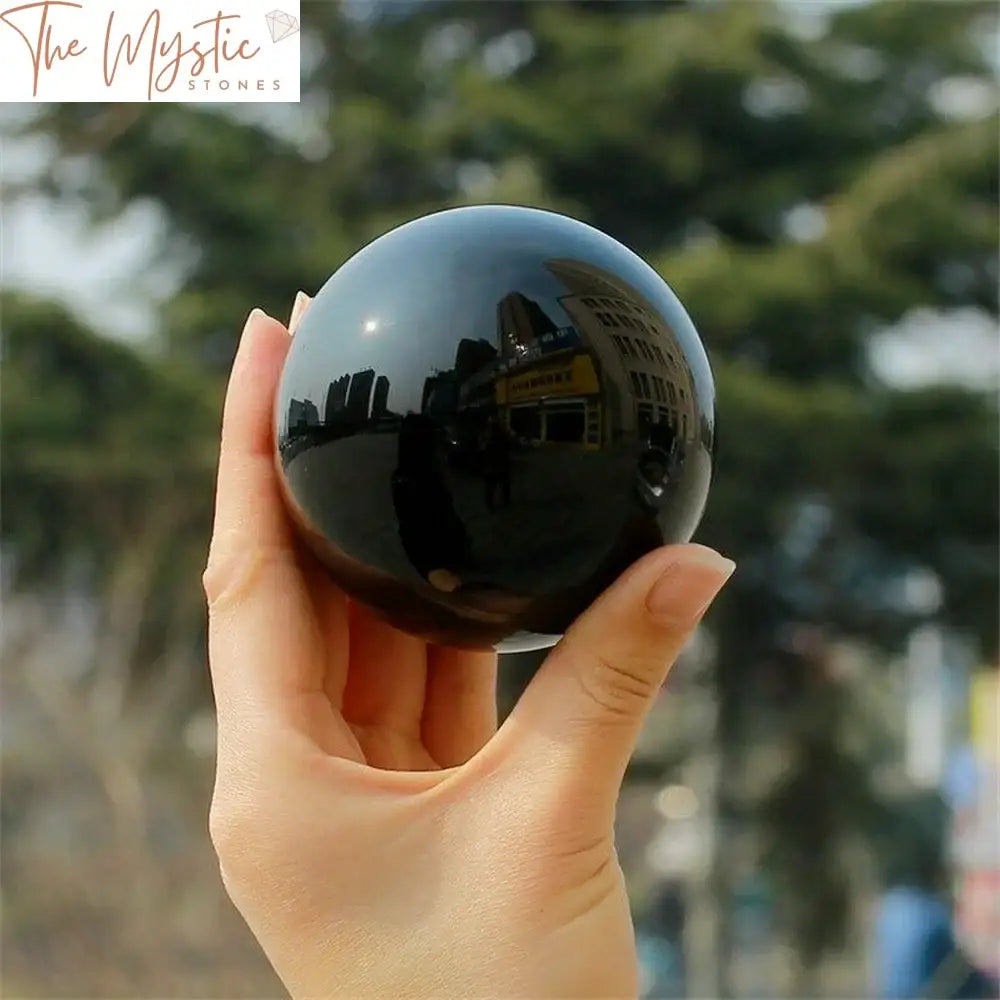 Black Obsidian Crystal Sphere 80Mm