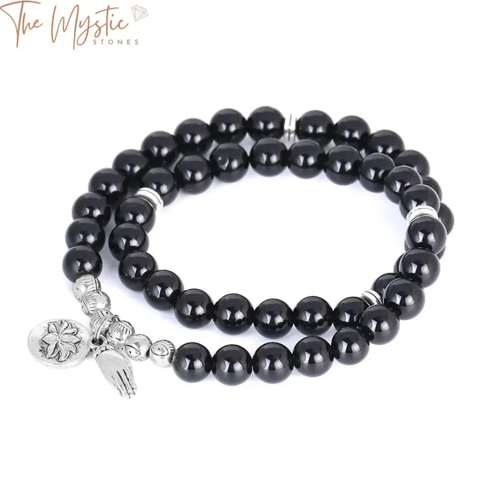 Black Obsidian Double Layer Buddha Bracelet