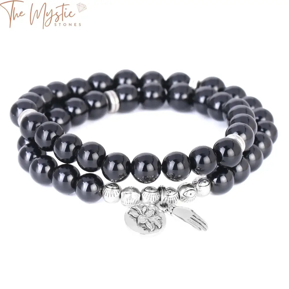 Black Obsidian Double Layer Buddha Bracelet