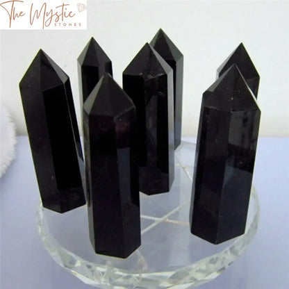 Black Obsidian Hexagonal Crystal Wand