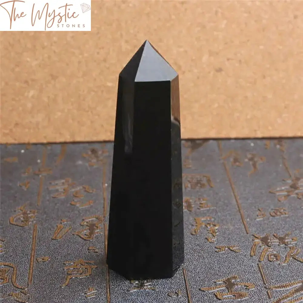 Black Obsidian Hexagonal Crystal Wand