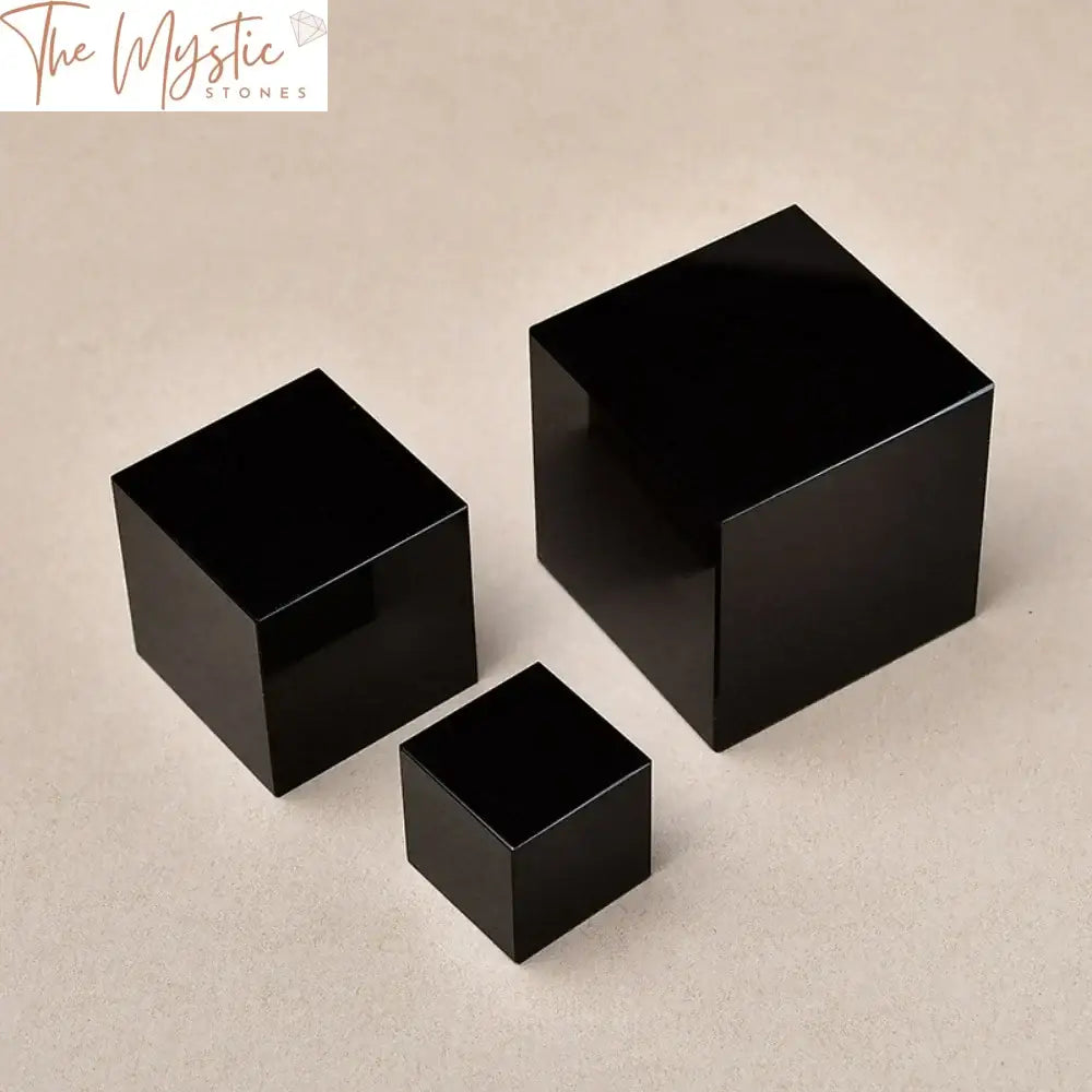 Black Obsidian Polished Cube Crystal