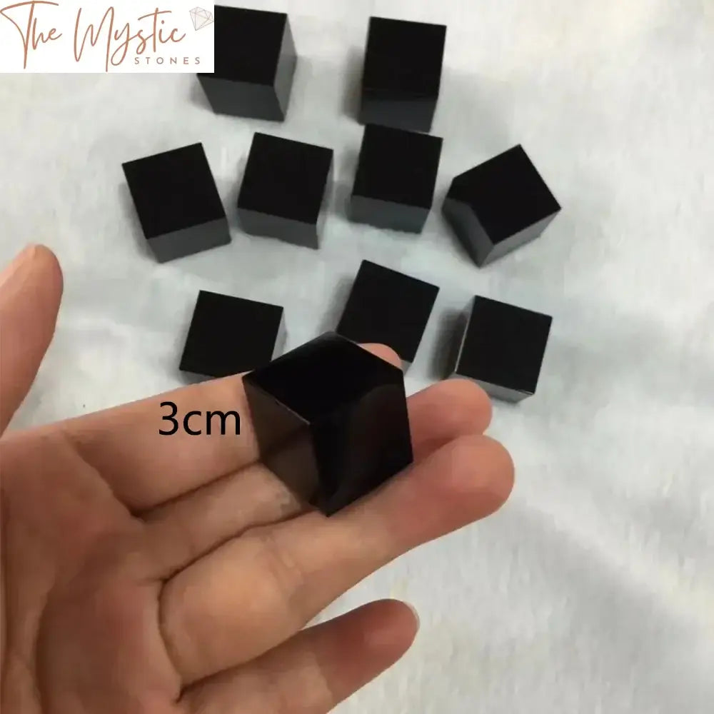 Black Obsidian Polished Cube Crystal