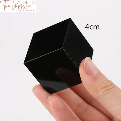 Black Obsidian Polished Cube Crystal