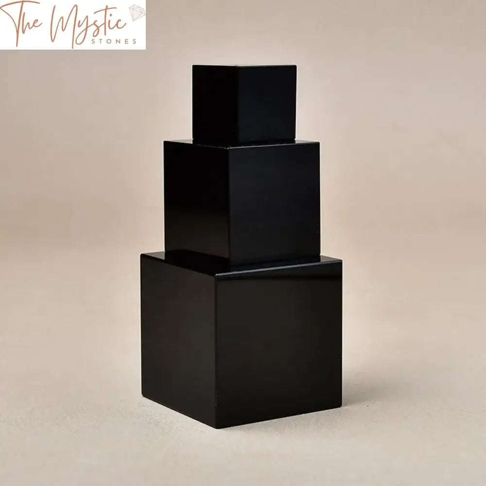 Black Obsidian Polished Cube Crystal