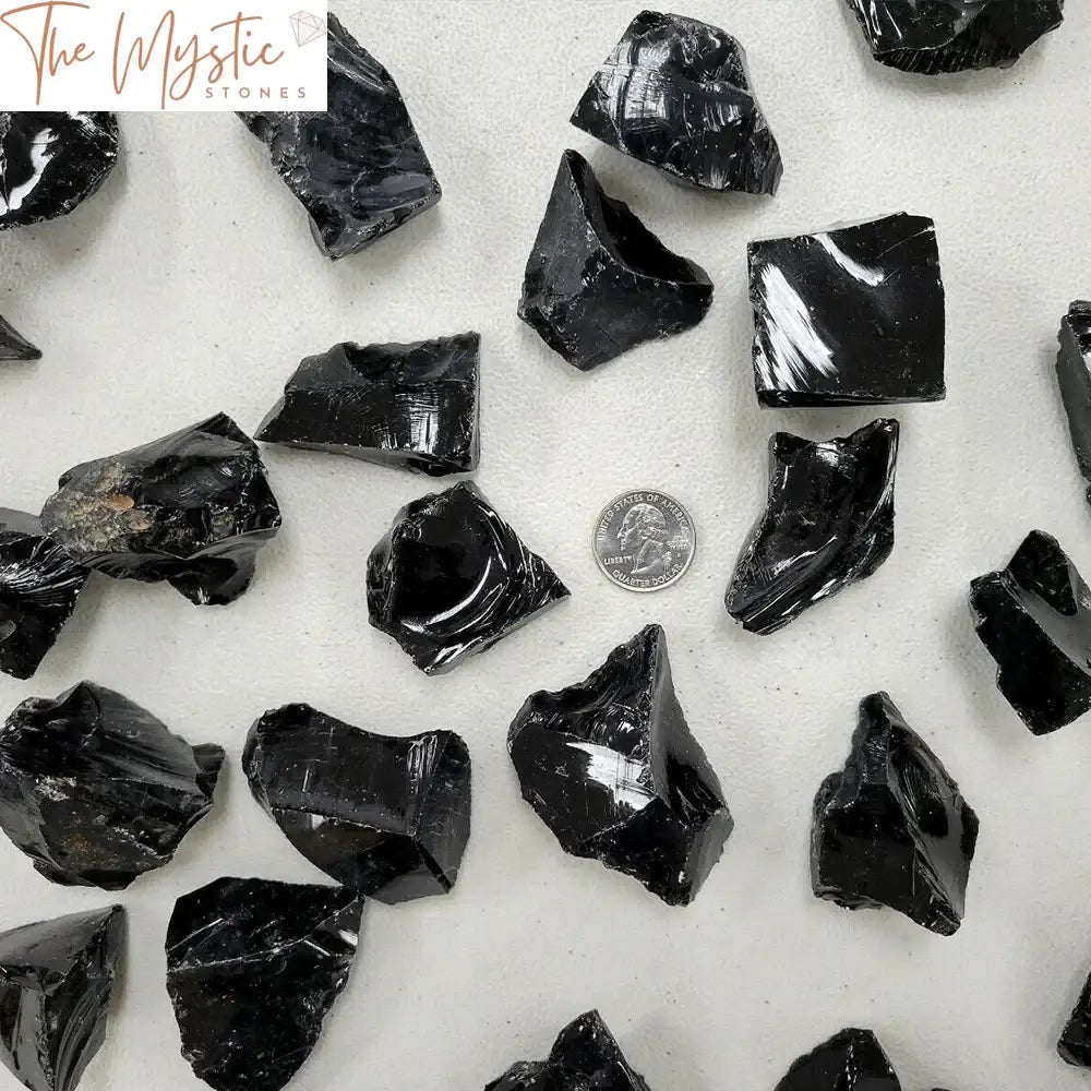 Black Obsidian Raw Quartz Crystal