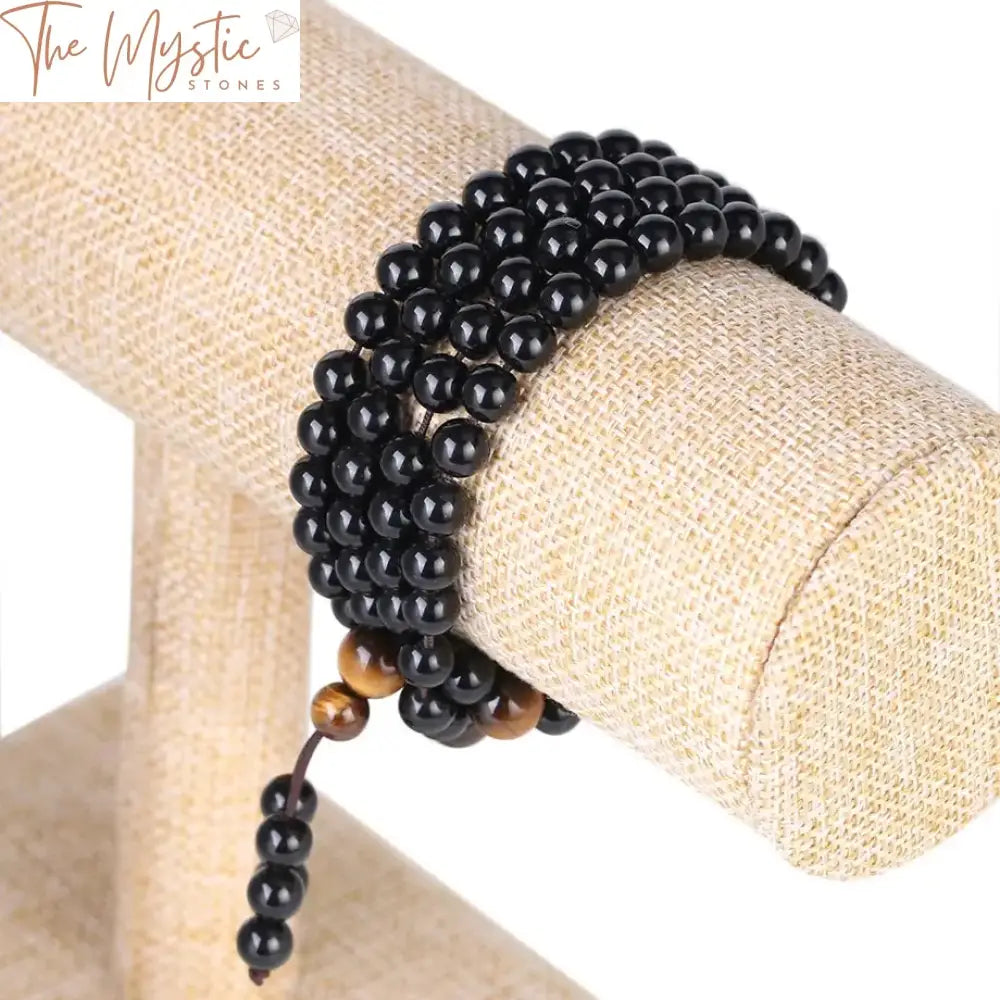 Black Obsidian & Tiger Eye Multilayer Bracelet