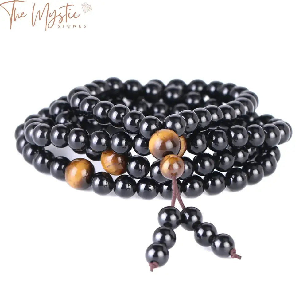 Black Obsidian & Tiger Eye Multilayer Bracelet