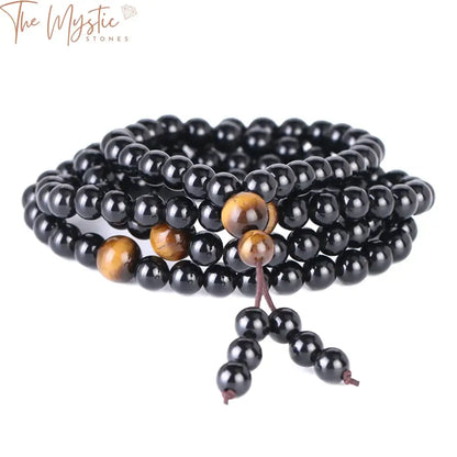 Black Obsidian & Tiger Eye Multilayer Bracelet