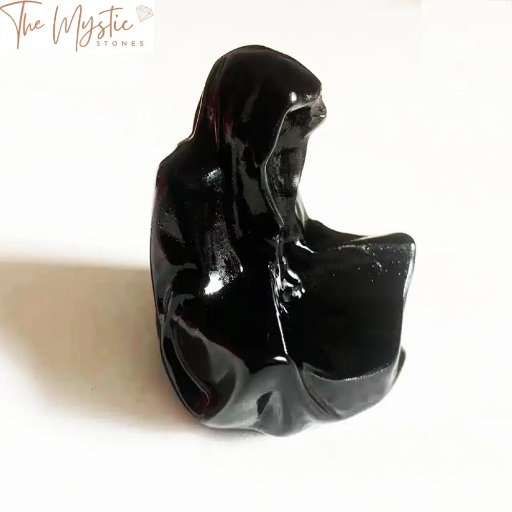 Black Obsidian Wizard Statue