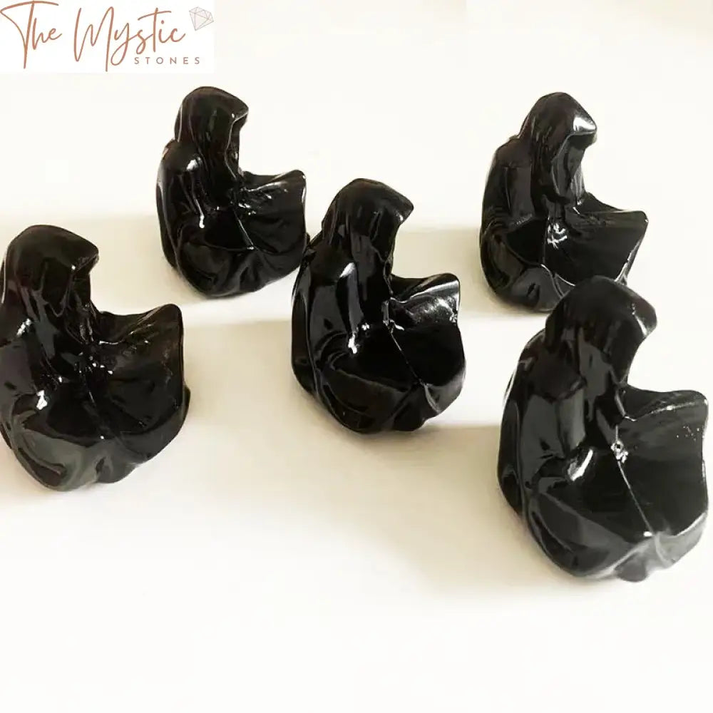 Black Obsidian Wizard Statue