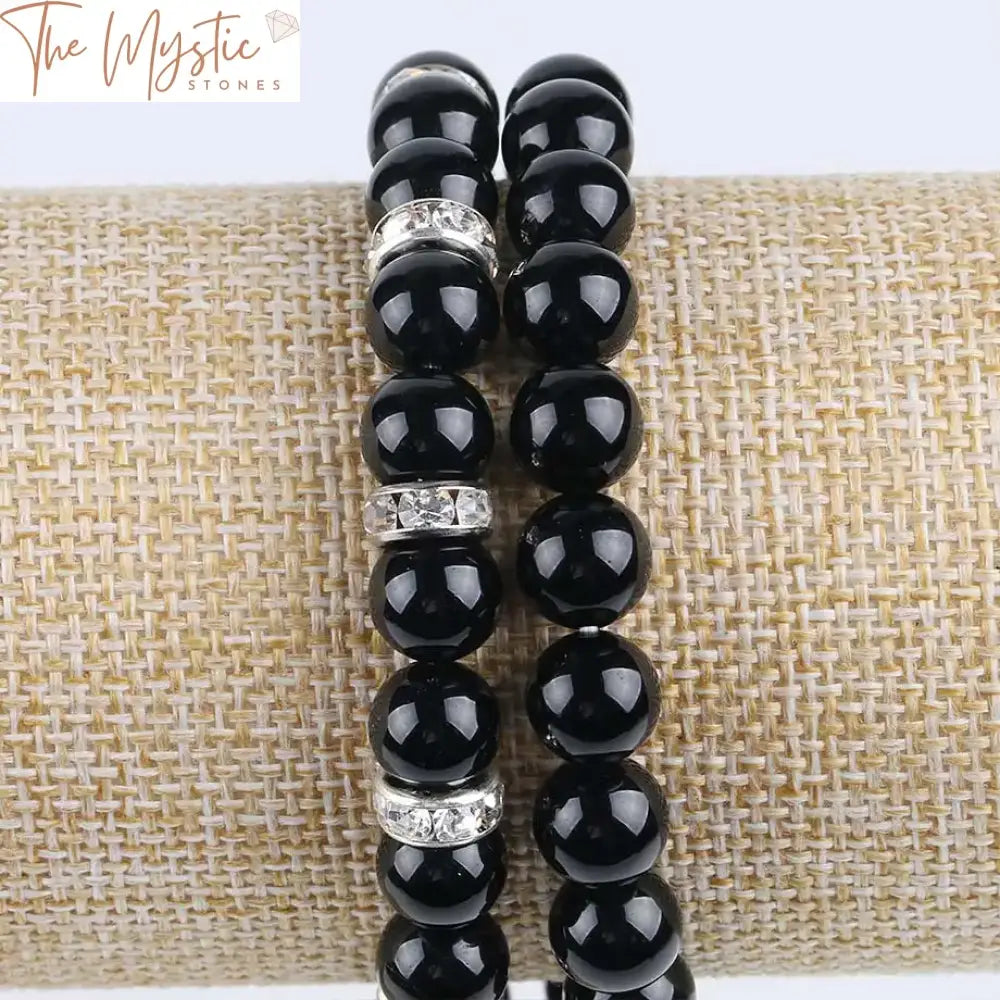 Black Onyx 8Mm Beaded Bracelet