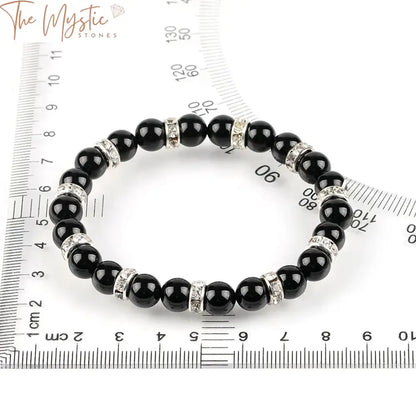 Black Onyx 8Mm Beaded Bracelet