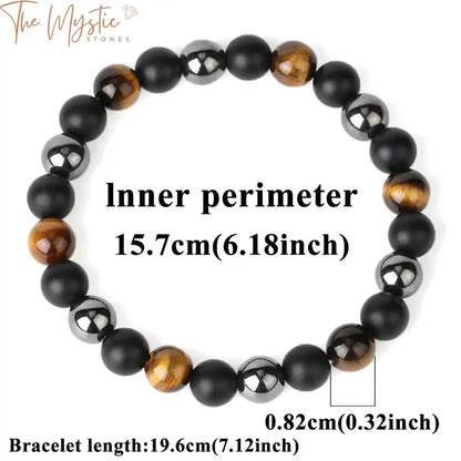 Black Onyx And Tiger Eye Couples Bracelet