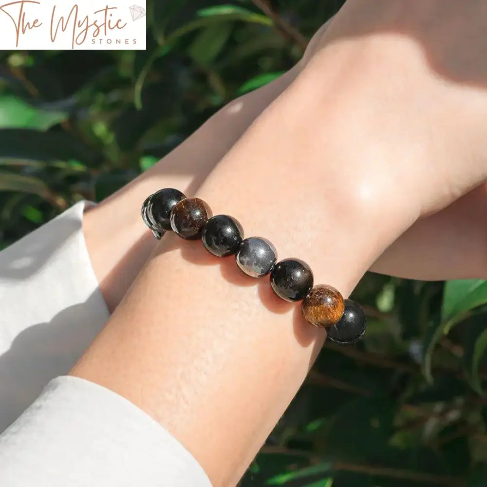 Black Onyx And Tiger Eye Couples Bracelet