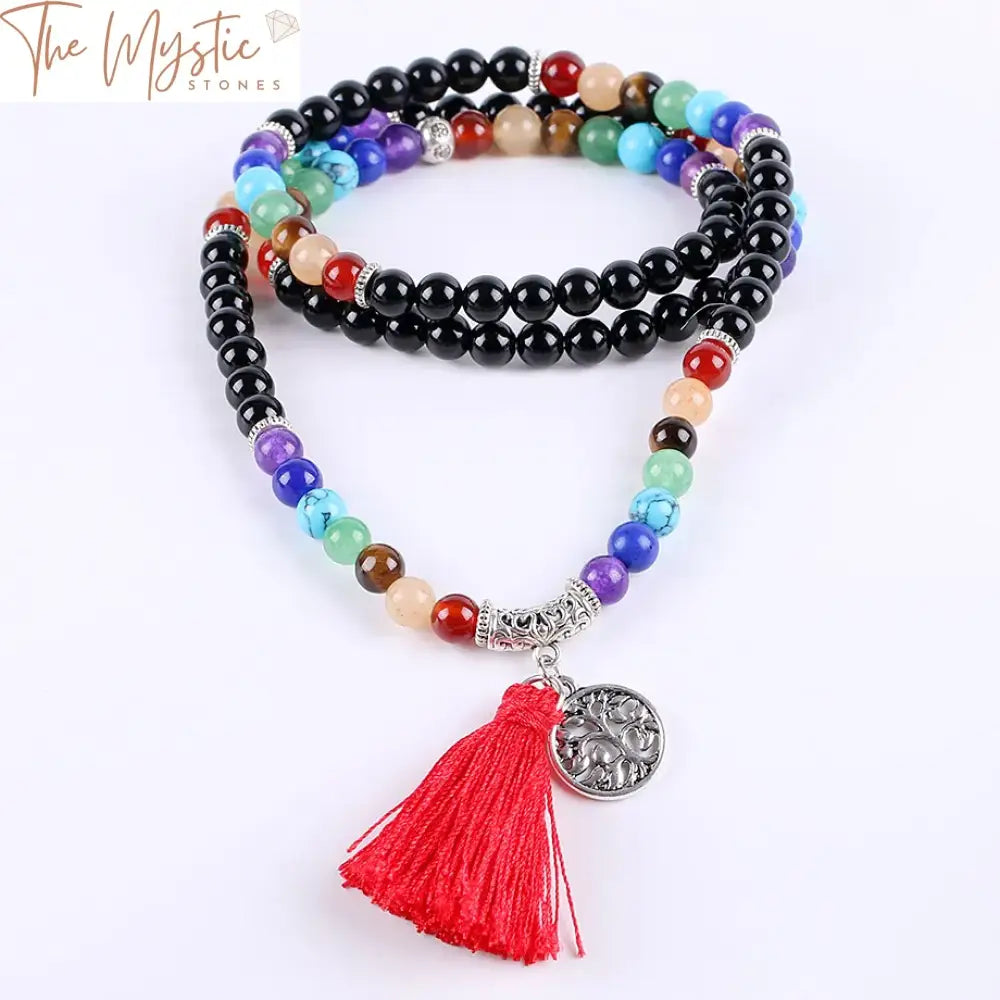 Black Onyx Chakra Mala Bracelet - 108 Beads