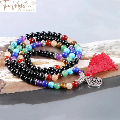 Black Onyx Chakra Mala Bracelet - 108 Beads