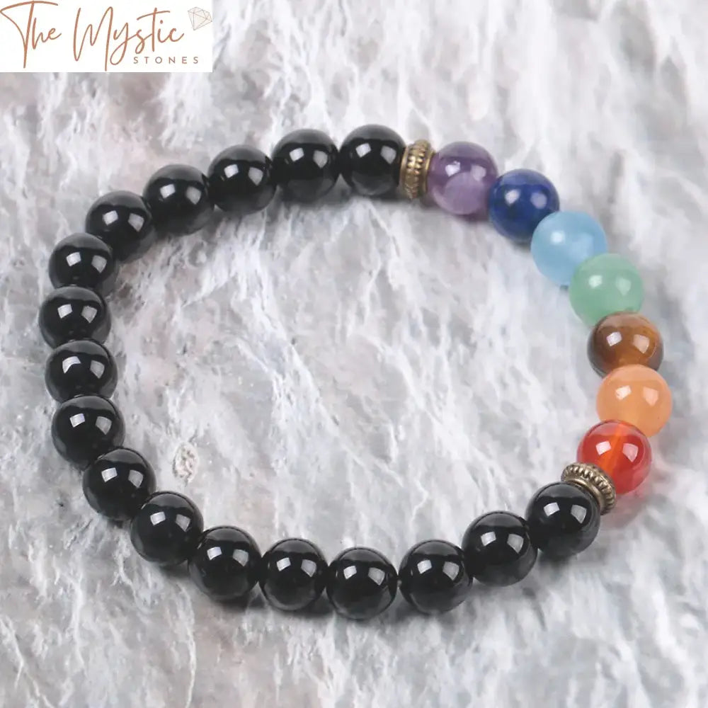 Black Onyx Reiki Chakra Healing Bracelet