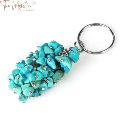 Black Rock Crystal Keychain With Chip Stone