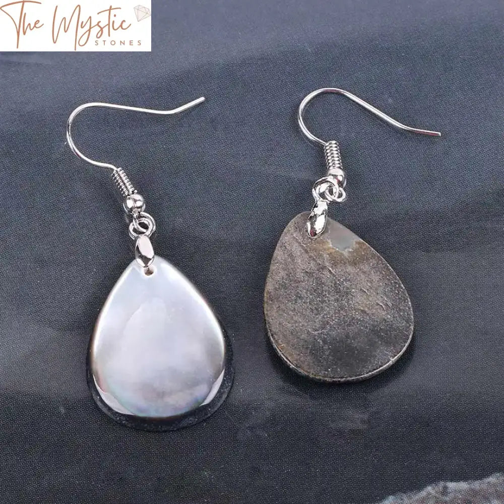 Black Shell Water Drop Earrings