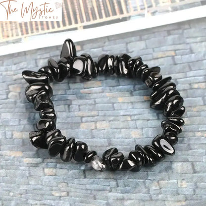 Black Tourmaline Crystal Chip Bracelet