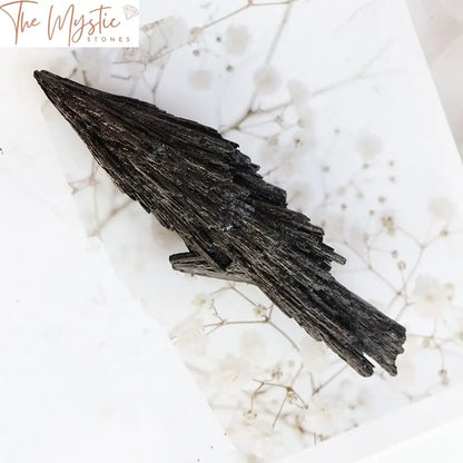 Black Tourmaline Feather-Shaped Energy Stone