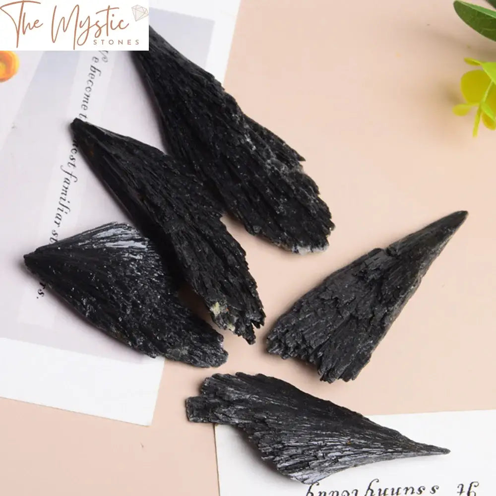 Black Tourmaline Feather-Shaped Energy Stone