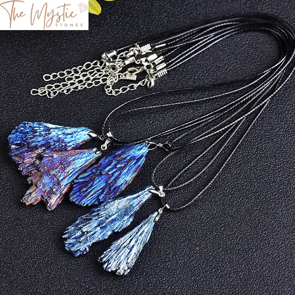 Black Tourmaline Peacock Feather Pendant