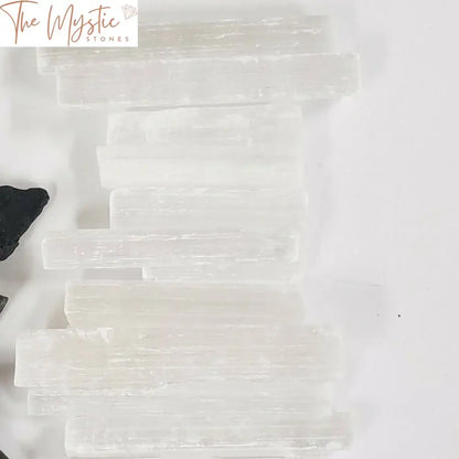 Black Tourmaline & Selenite Rough Stone Combo - 250G