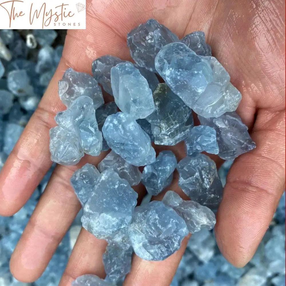 Blue Celestite Crystal Chips - 100G Bulk Lot