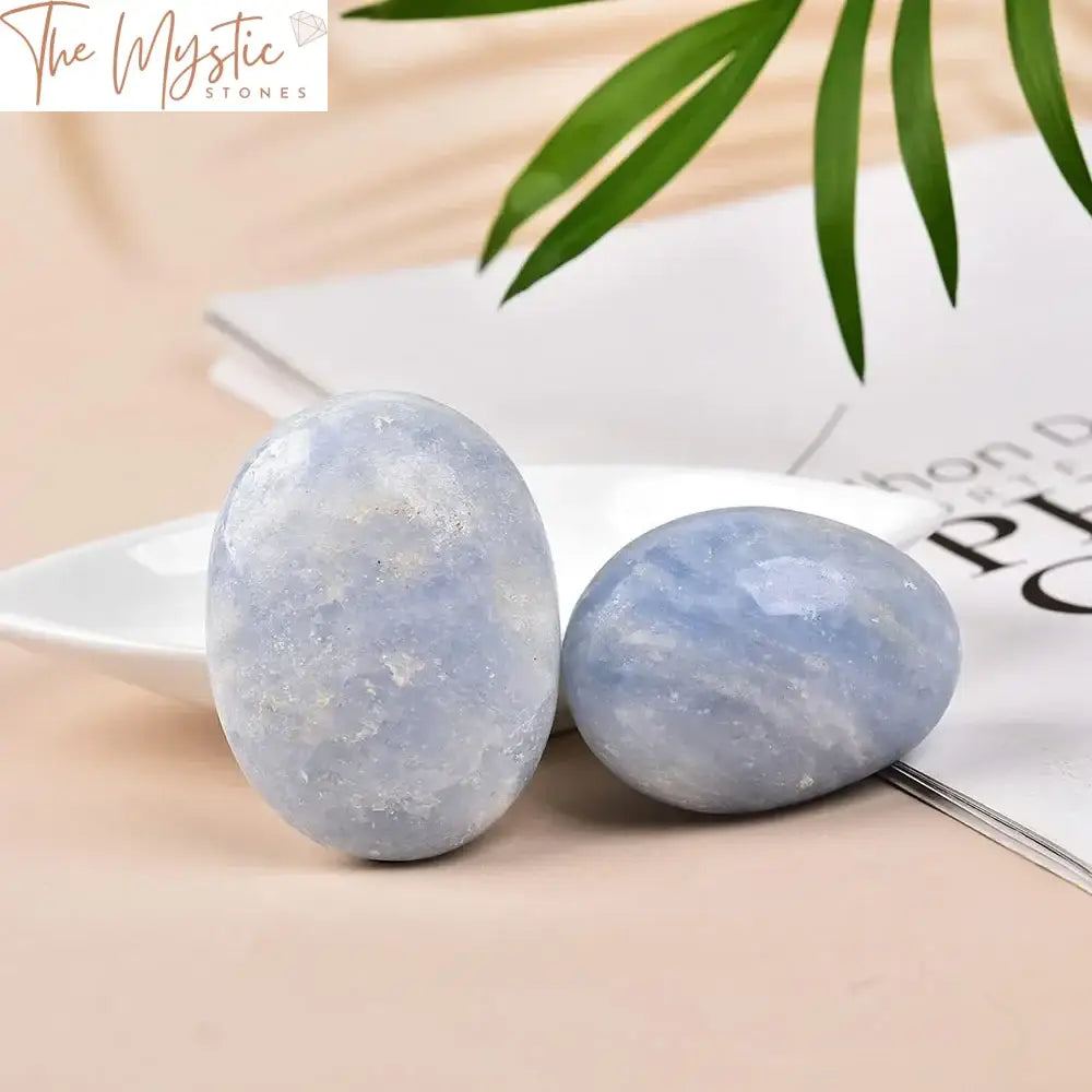 Blue Celestite Palm Stone