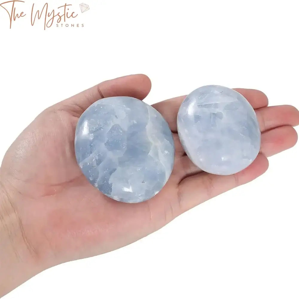 Blue Celestite Palm Stone